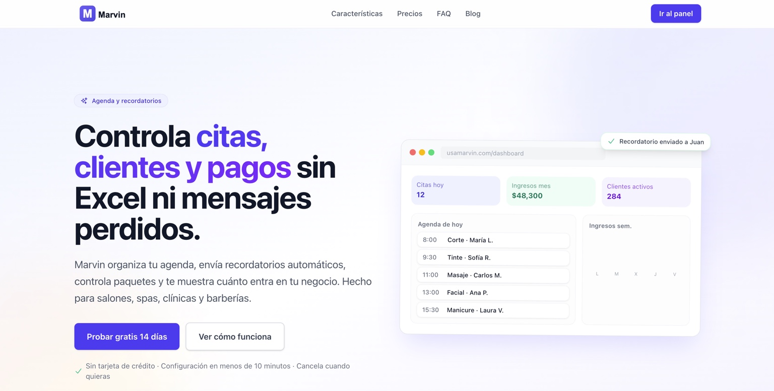 Marvin product landing page